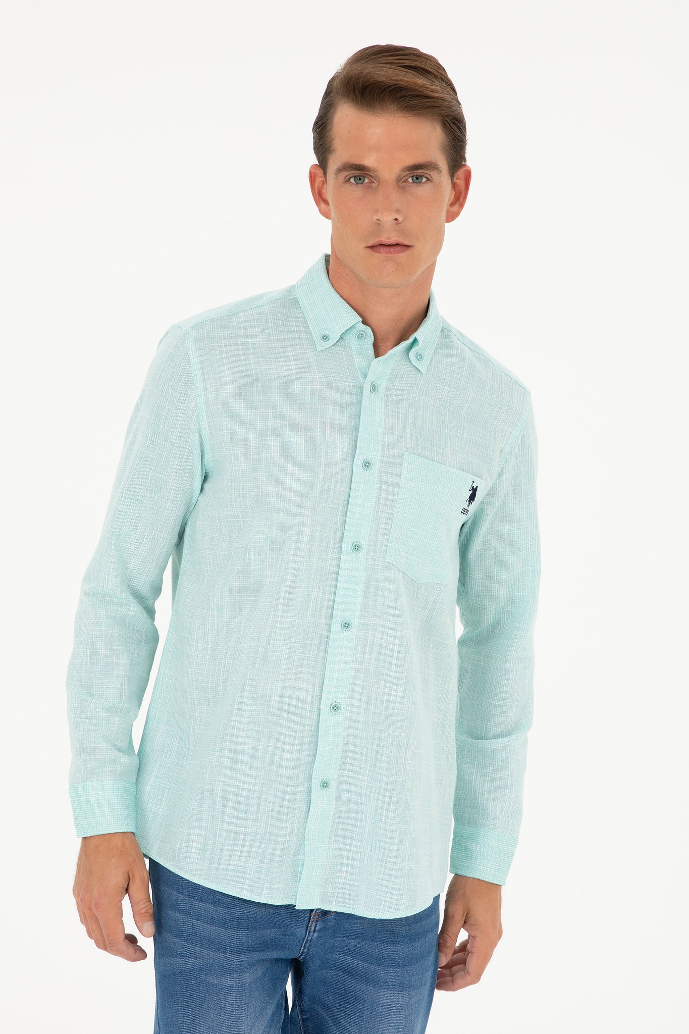 Men's Mint Long Sleeve Shirt