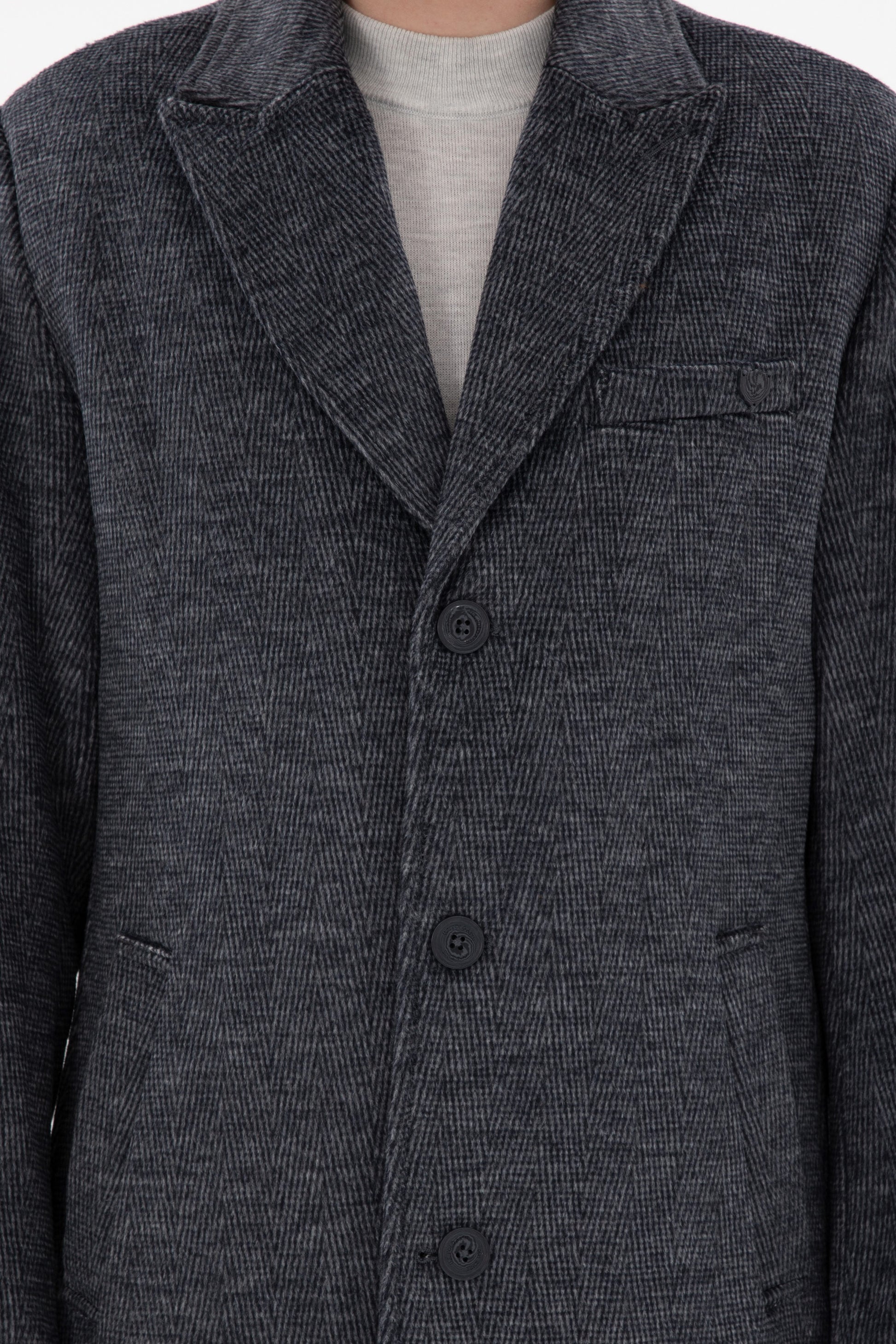 Men's Navy Blue Cashmere Coat