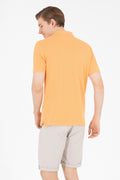 Men's Orange Basic Polo Neck T-Shirt