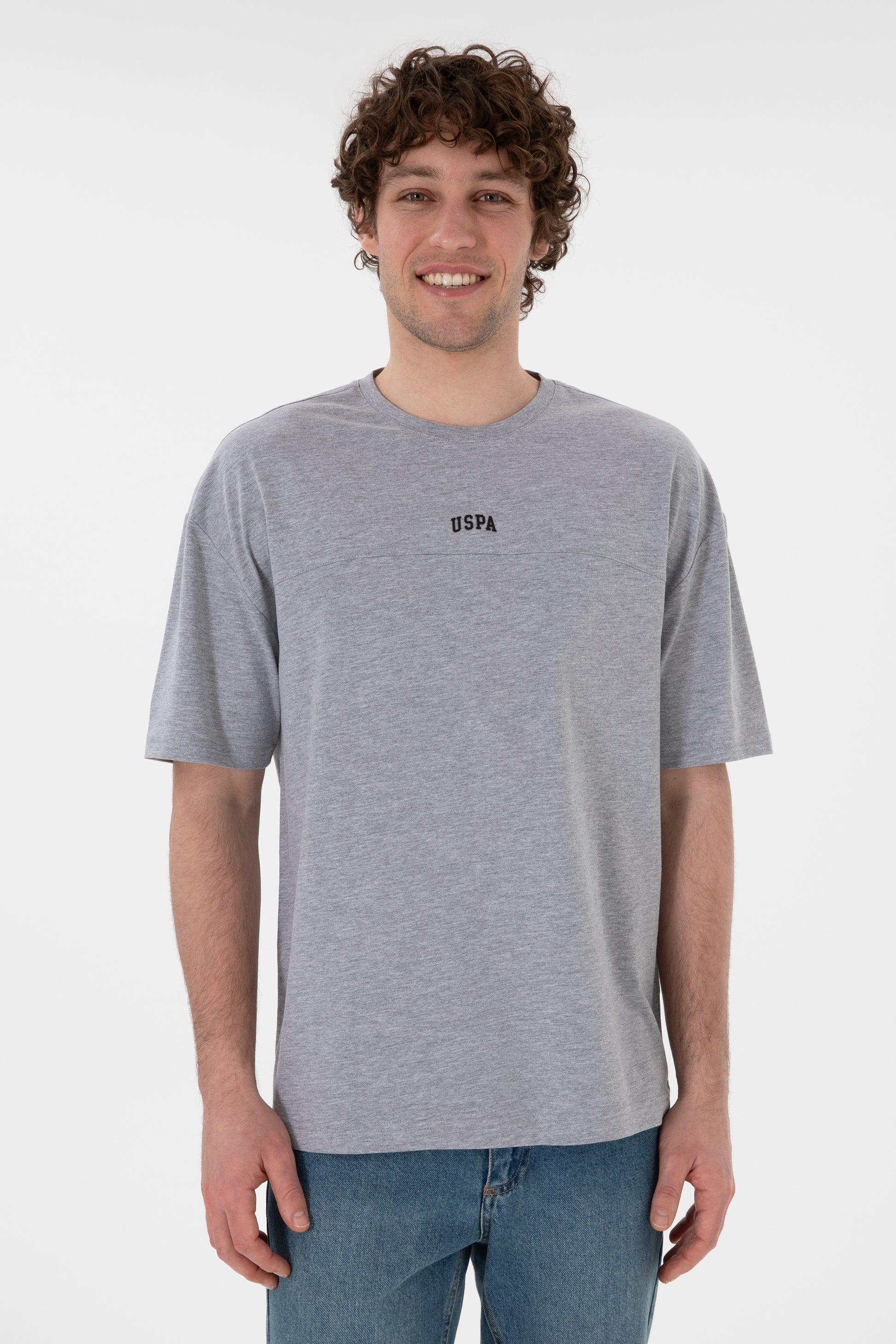 Men's Comfort Fit Crew Neck Grey Melange T-Shirt