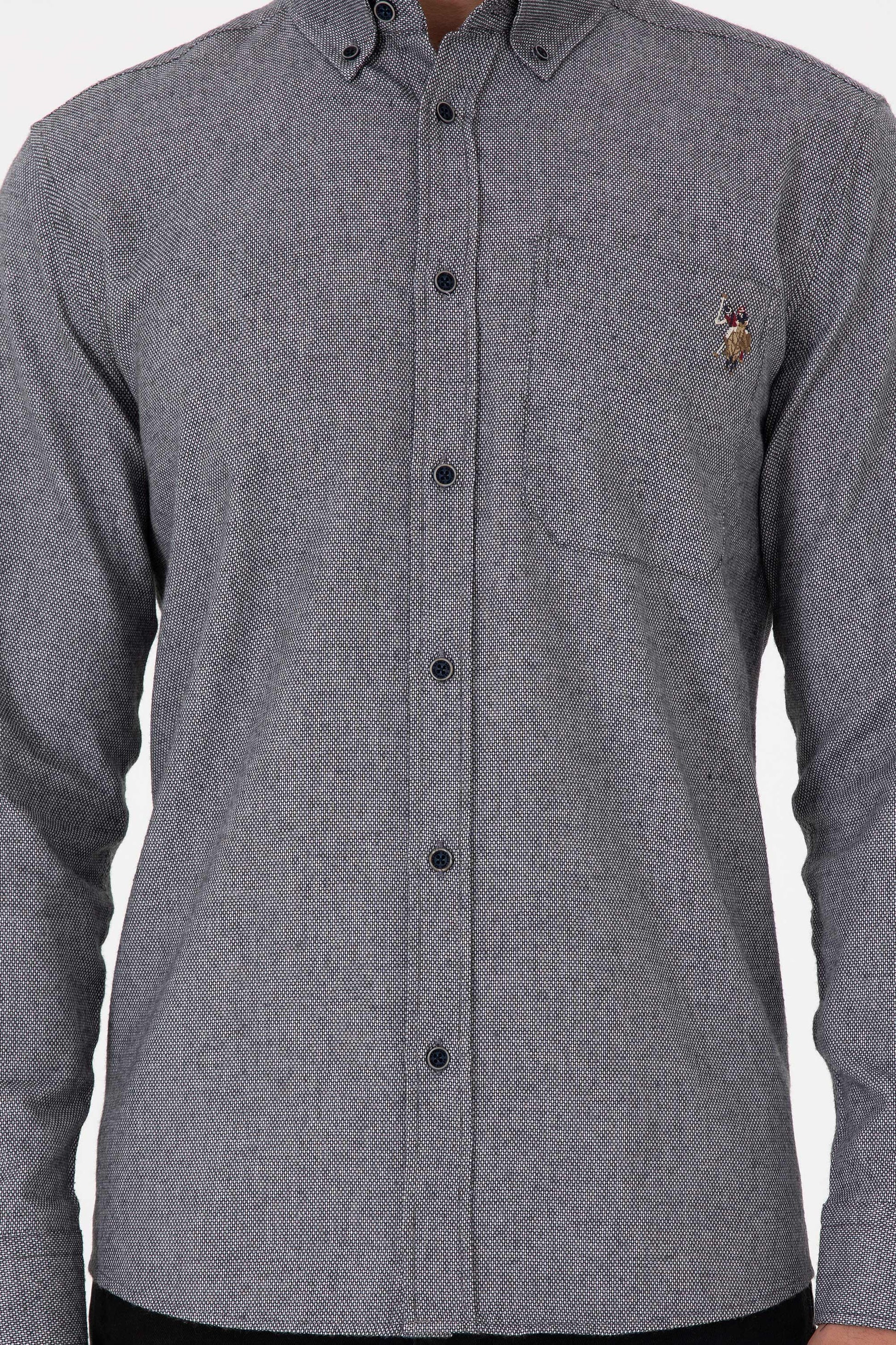 Men's Navy Blue Long Sleeve Shirt