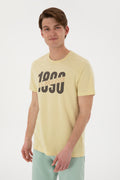 Men's Regular Fit Crew Neck Light Khaki T-Shirt