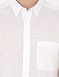 White Regular Fit Short Sleeve Shirt