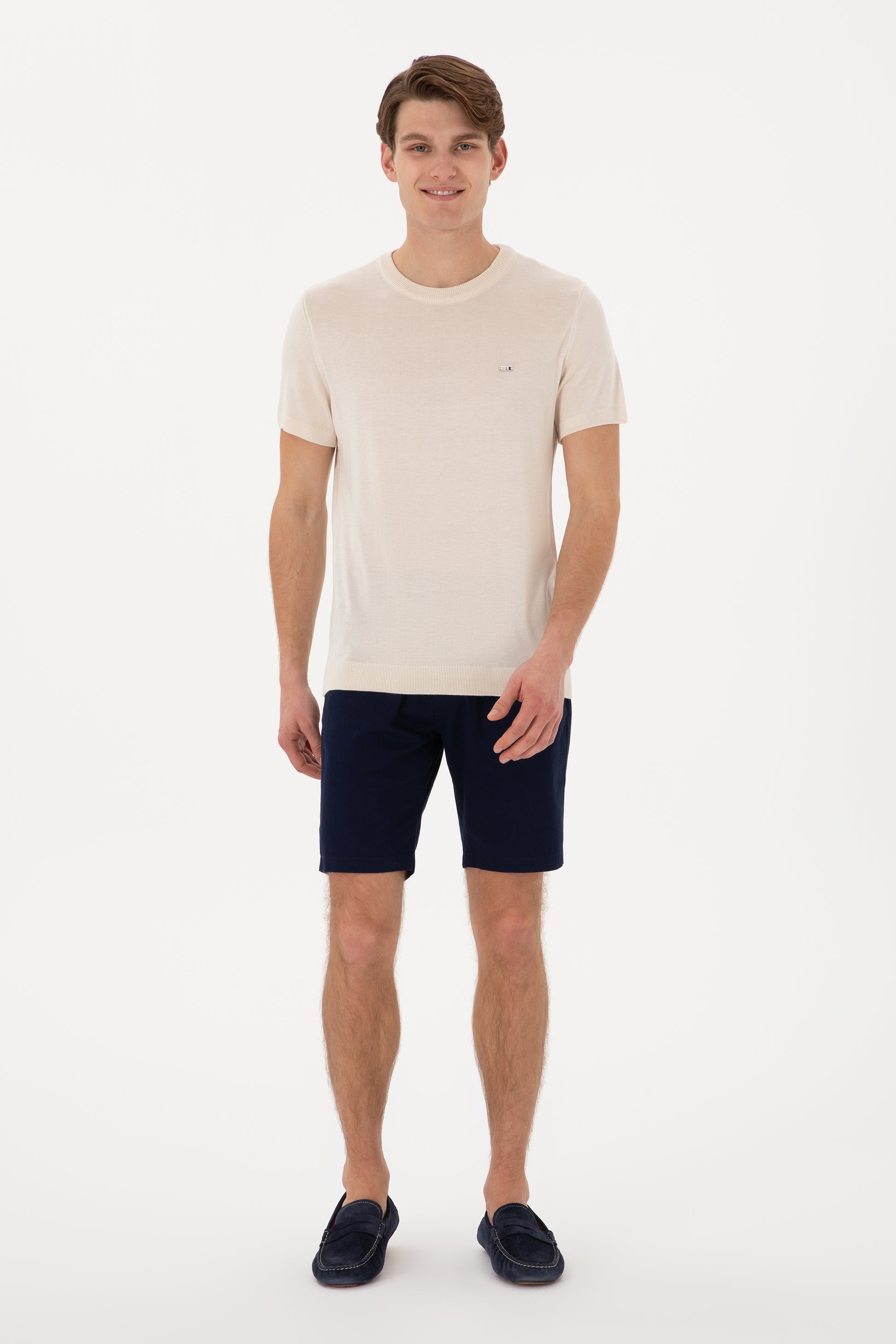 Men's Slim Fit Crew Neck Stone T-Shirt