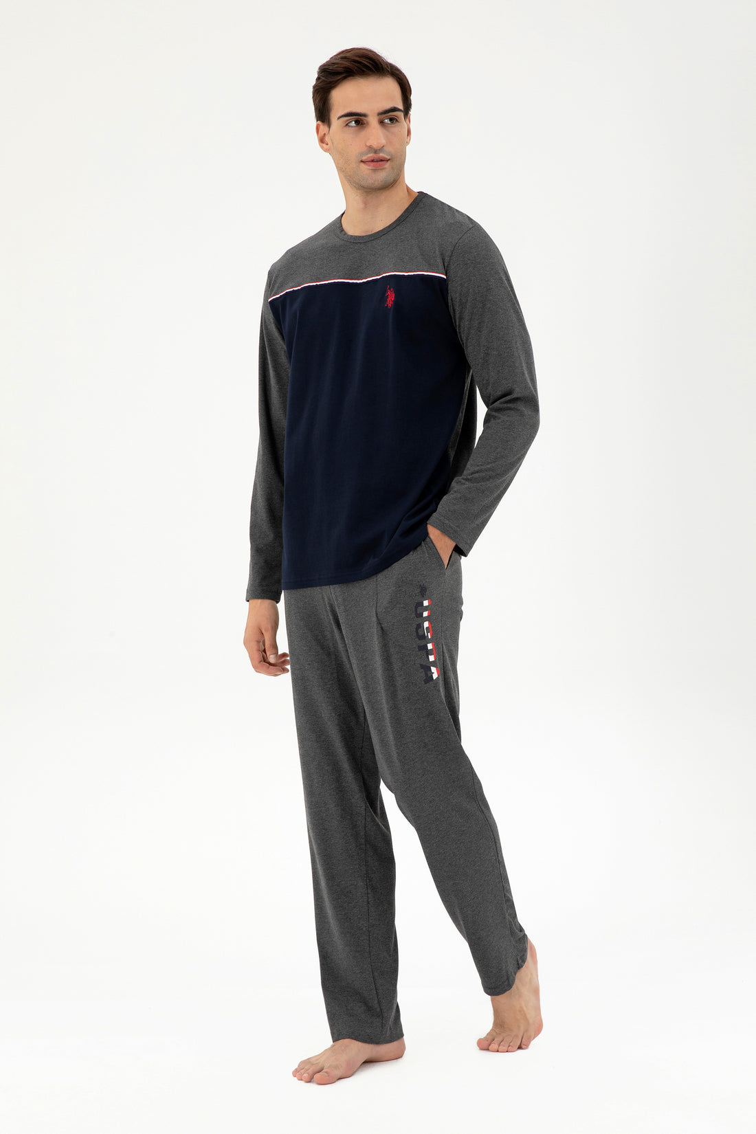 Men's Anthracite Melange Pajama Set