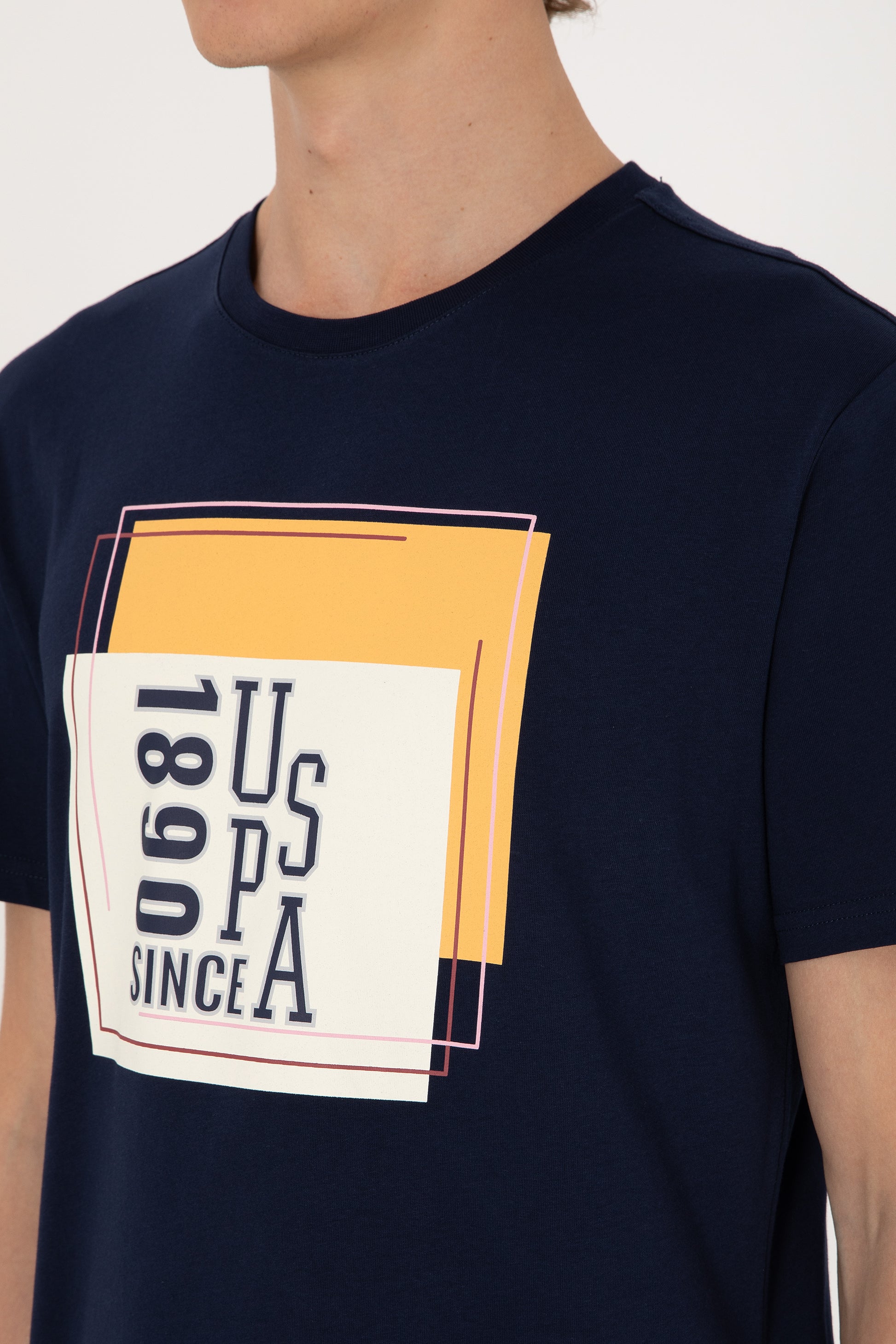 Men's Regular Fit Crew Neck Navy T-Shirt