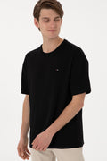 Men's Comfort Fit Crew Neck Black T-Shirt