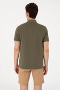 Men's Regular Fit Zippered Mink Textured T-Shirt