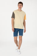 Men's Comfort Fit Crew Neck Light Khaki T-Shirt