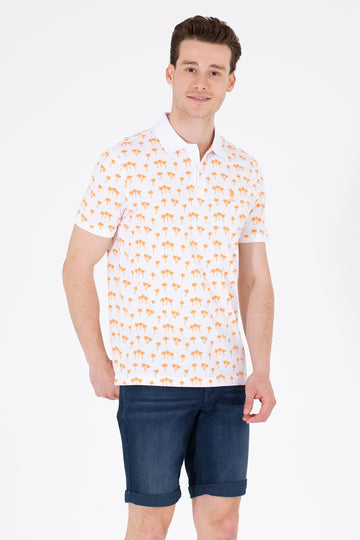 Men's Orange Polo Neck T-Shirt