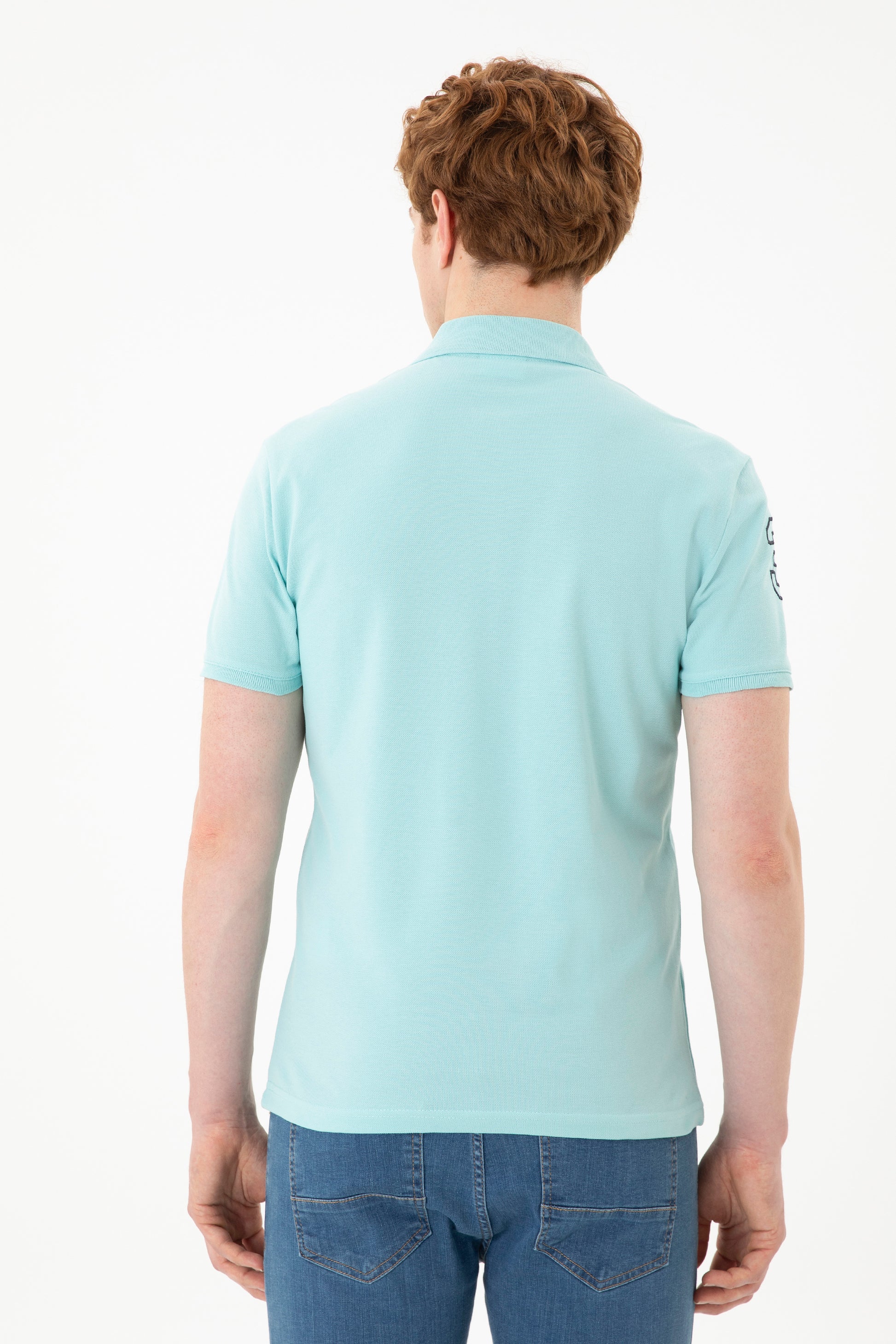 Men's Water Green Basic T-Shirt