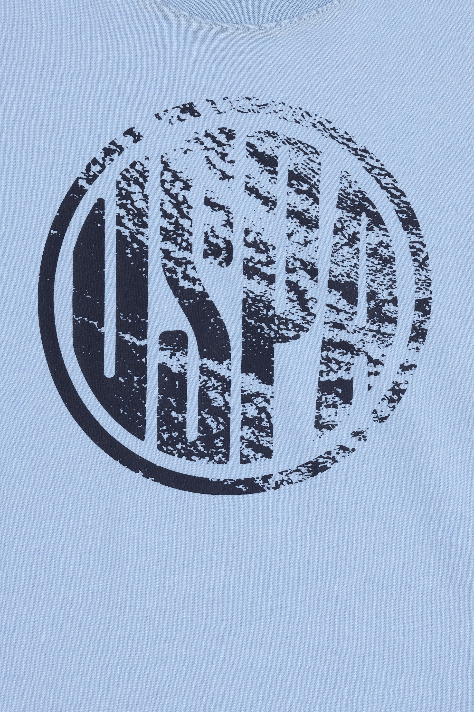Boys' Light Blue Basic Crew Neck T-Shirt