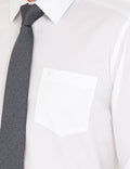 White Regular Fit Long Sleeve Basic Shirt