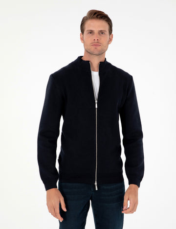 Navy Regular Fit Sweater Cardigan