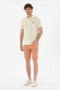 Men's Slim Fit Polo Neck Lemon Basic T-Shirt