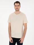 Beige Slim Fit Basic T-Shirt