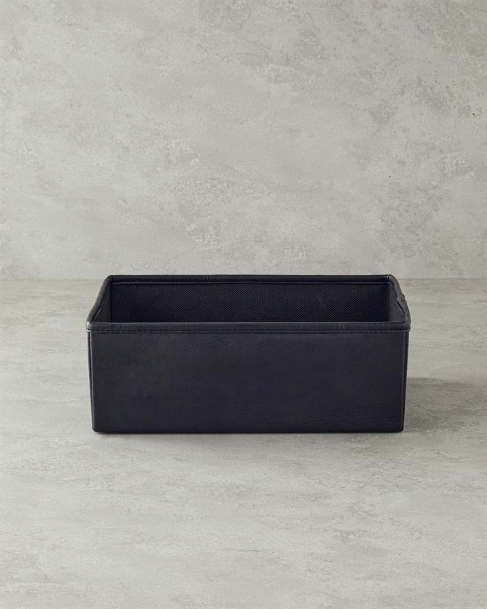 Aluna Faux Leather Basket Black