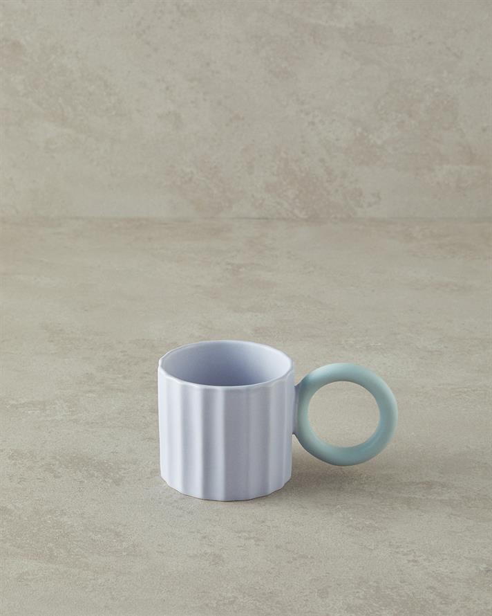 Angled New Bone China Mug Purple