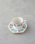 Anna Bone Porcelain 4 Pieces 2 Seater Coffee Cup Set 80 ml Colorful
