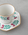 Anna Bone Porcelain 4 Pieces 2 Seater Coffee Cup Set 80 ml Colorful