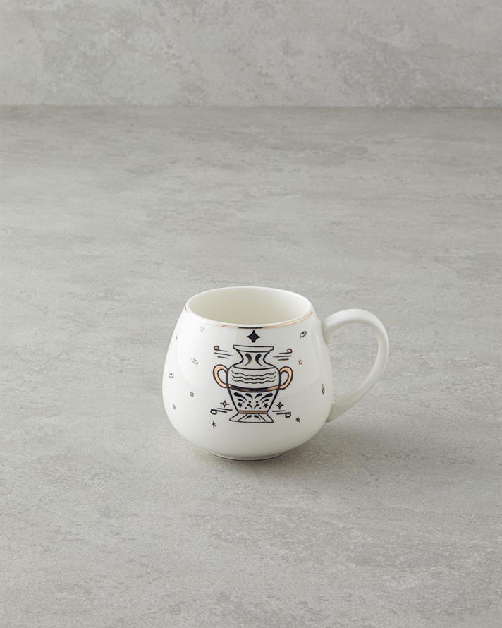 Aquarius New Bone China Mug 325 ml Black-White-Gold