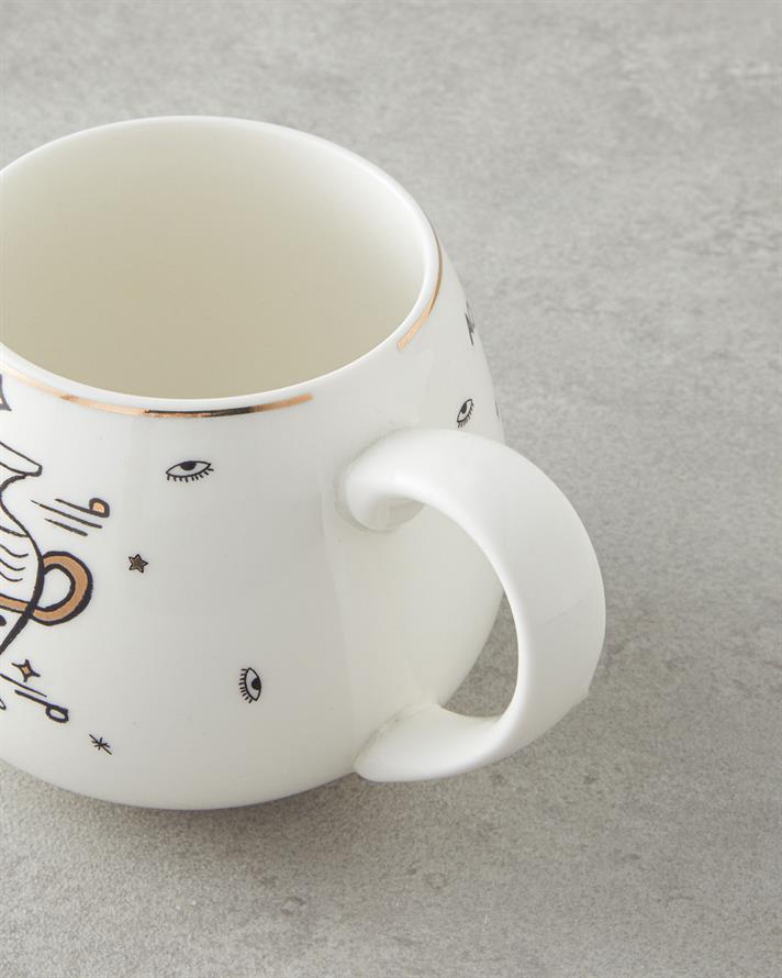 Aquarius New Bone China Mug 325 ml Black-White-Gold