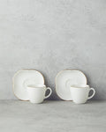Aren Porcelain 4 Pieces 2 Person Coffee Cup Set 80 ml Gold