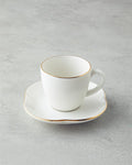 Aren Porcelain 4 Pieces 2 Person Coffee Cup Set 80 ml Gold