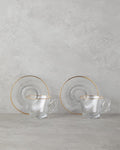 Aria Glass 4 Pieces 2 Person Cup Set 195 ml Gold