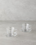 Aria Glass 4 Pieces 2 Seater Cup Set 195 ml Silver
