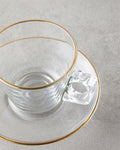 Aria Glass 4 Pieces 2 Person Cup Set 195 ml Gold