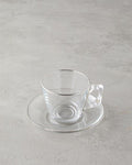 Aria Glass 4 Pieces 2 Seater Cup Set 195 ml Silver