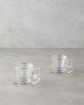 Aria Glass 4 Pieces 2 Person Cup Set 195 ml Gold