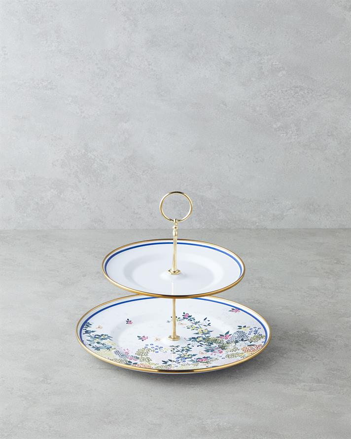 Artistic Flower Enamel Floor Serving 21x29 cm Colored