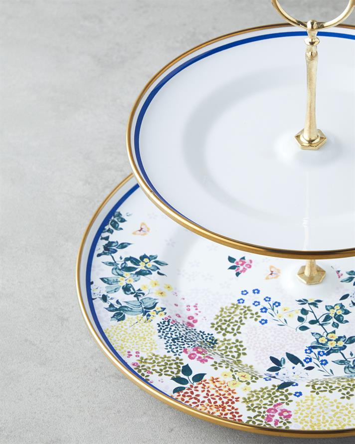Artistic Flower Enamel Floor Serving 21x29 cm Colored