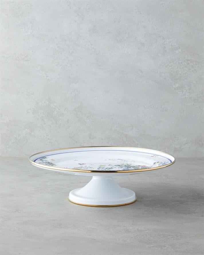 Artistic Flower Enamel Cake Stand 31 cm Colorful