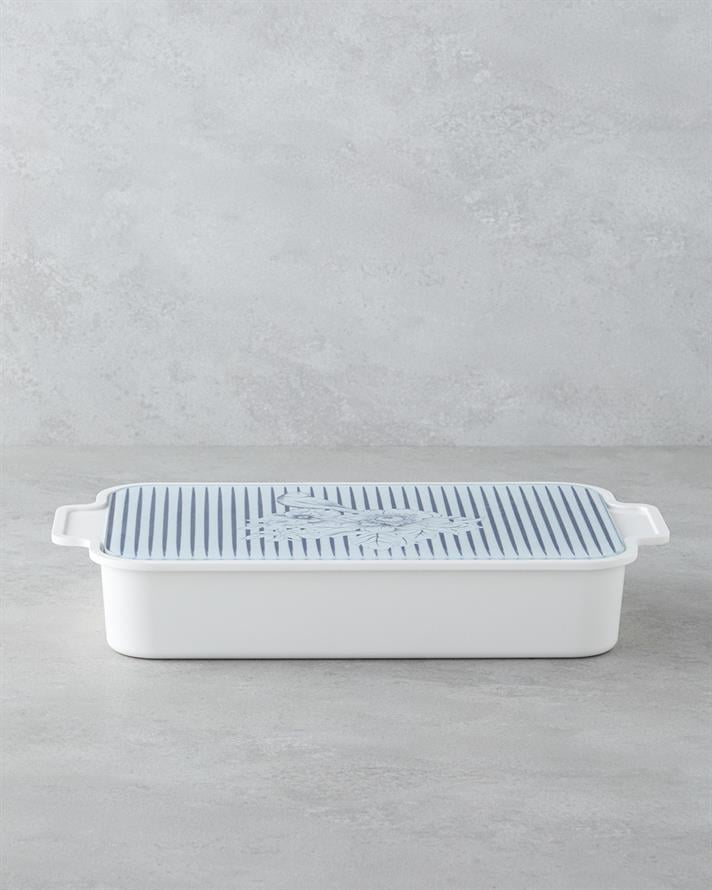 Artistic Garden Melamine Breakfast Set of 6 39x21 cm White - Navy
