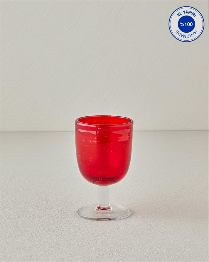 Desirzu Sabancı Calle Glass Handmade Goblet Red