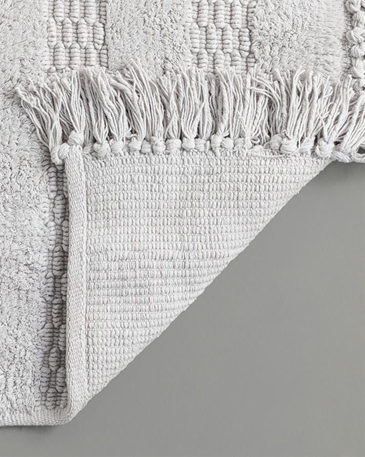 Ava Cotton Bath Mat Light Grey