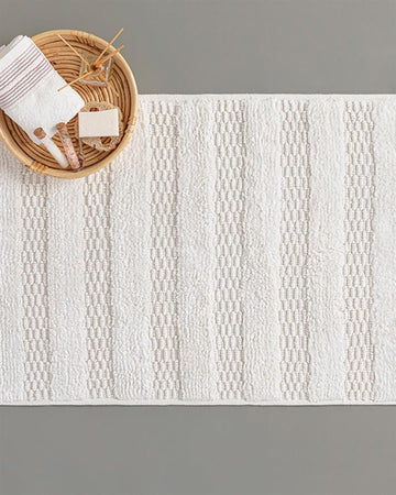 Ava Cotton Bath Mat Ecru