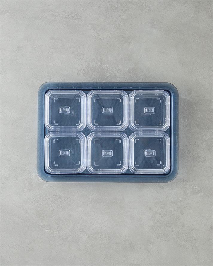 Axel Acrylic 6 Compartment Breakfast Box 25x35 cm Blue