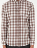 Brown Checkered Regular Fit Long Sleeve Shirt