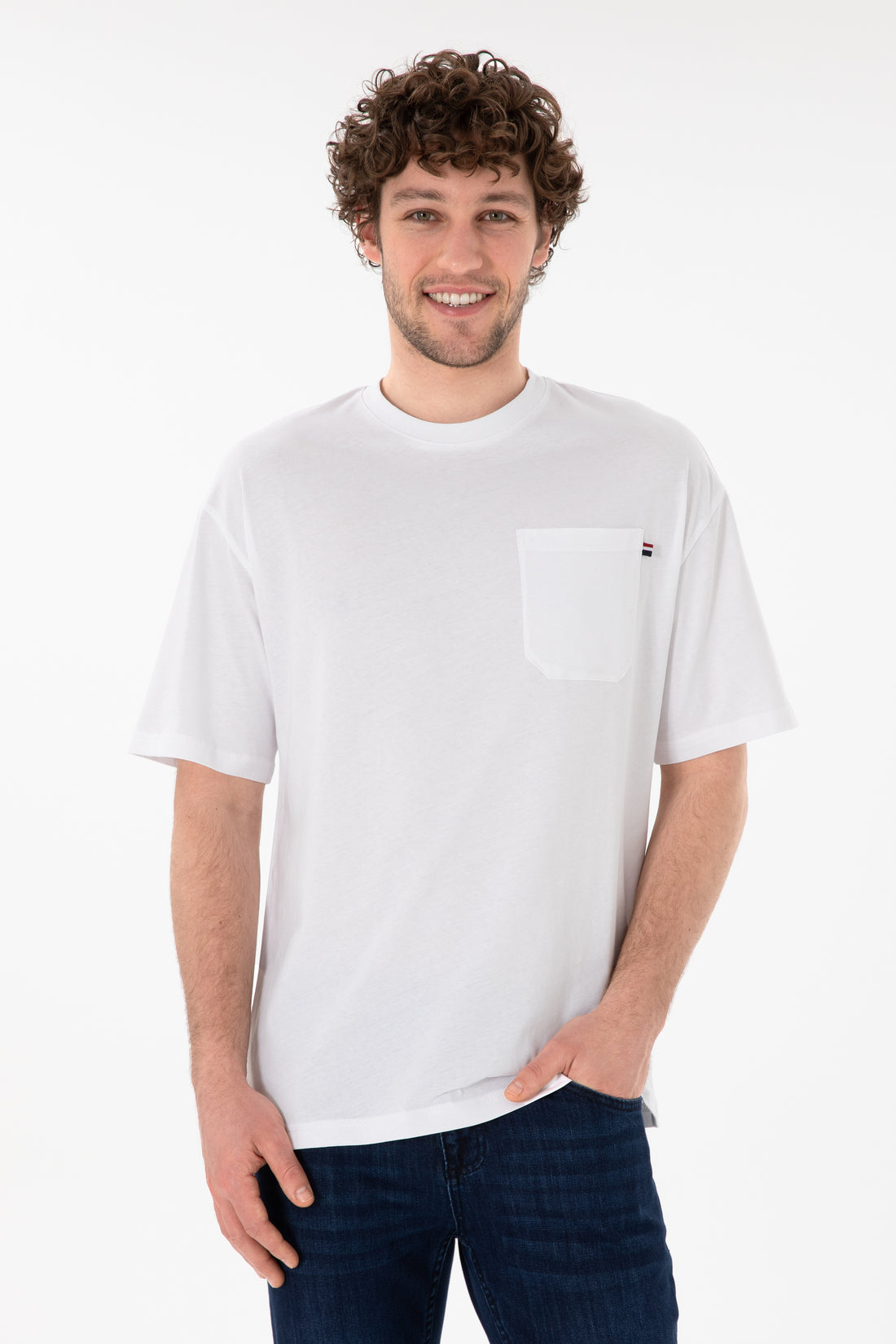 Men's Comfort Fit Crew Neck White T-Shirt