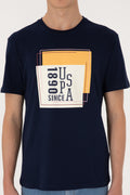 Men's Regular Fit Crew Neck Navy T-Shirt