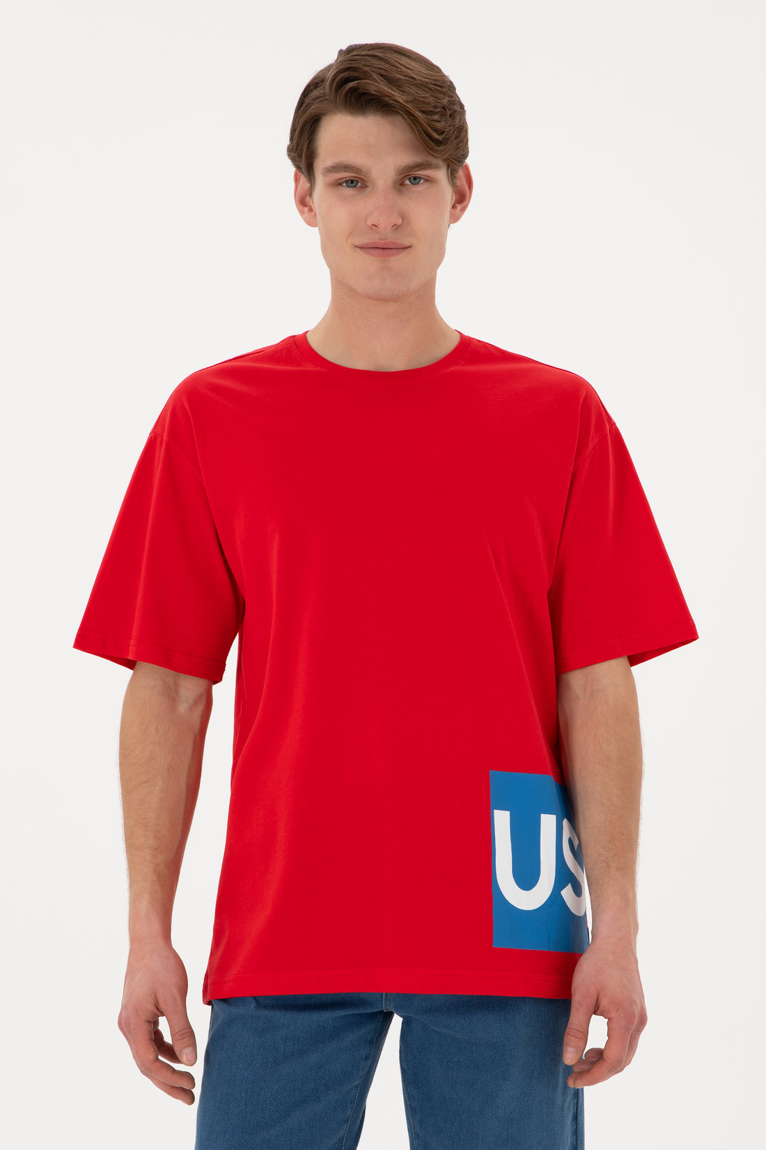 Men's Comfort Fit Crew Neck Red T-Shirt