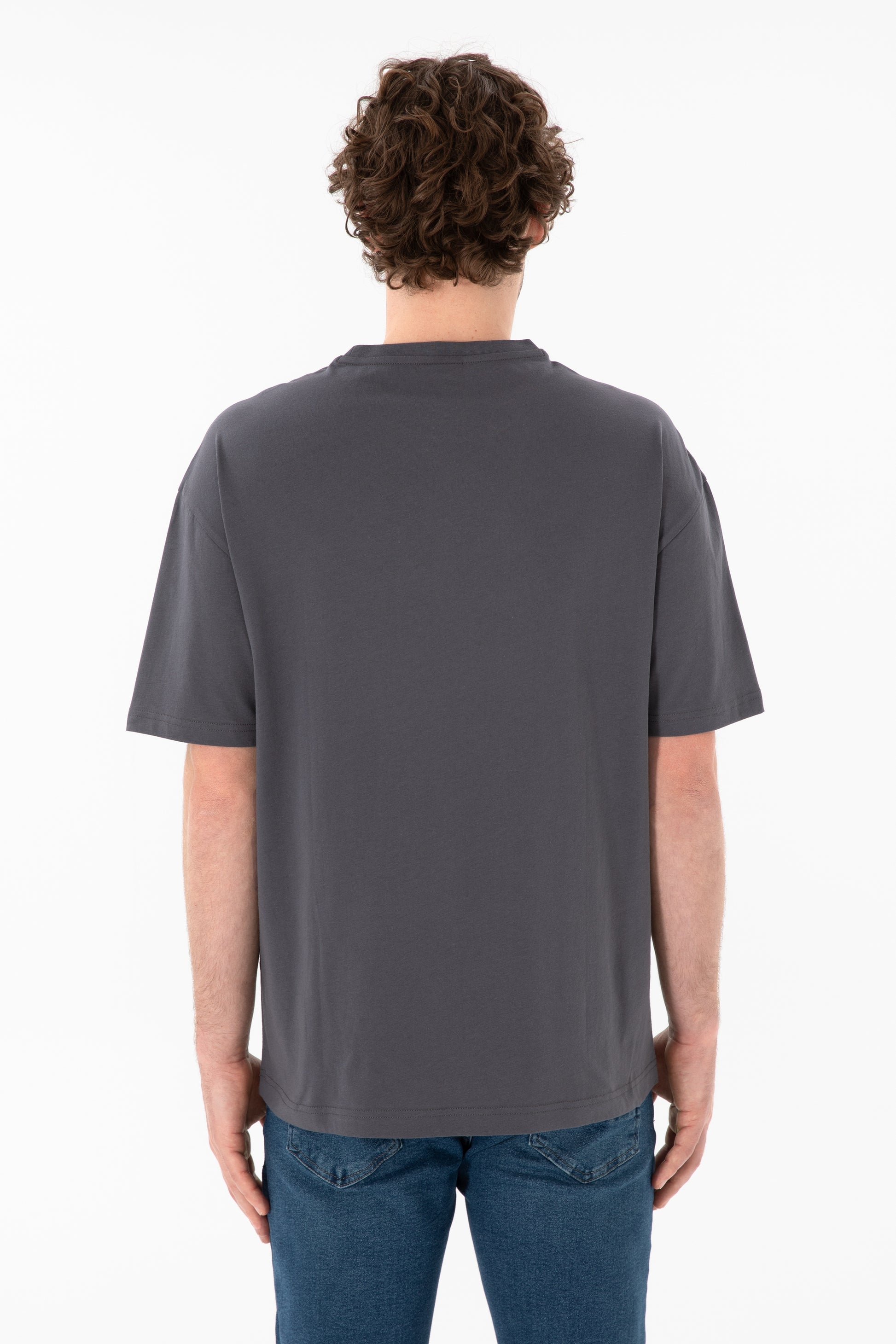 Men's Comfort Fit Crew Neck Anthracite T-Shirt