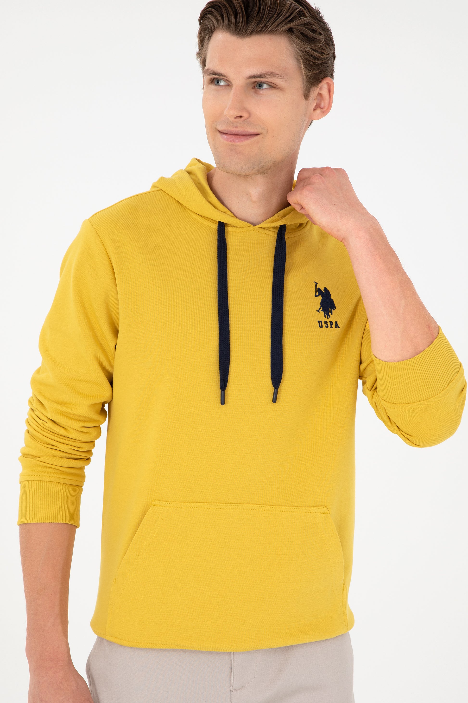 Men's Yellow Basic Sweatshirt
