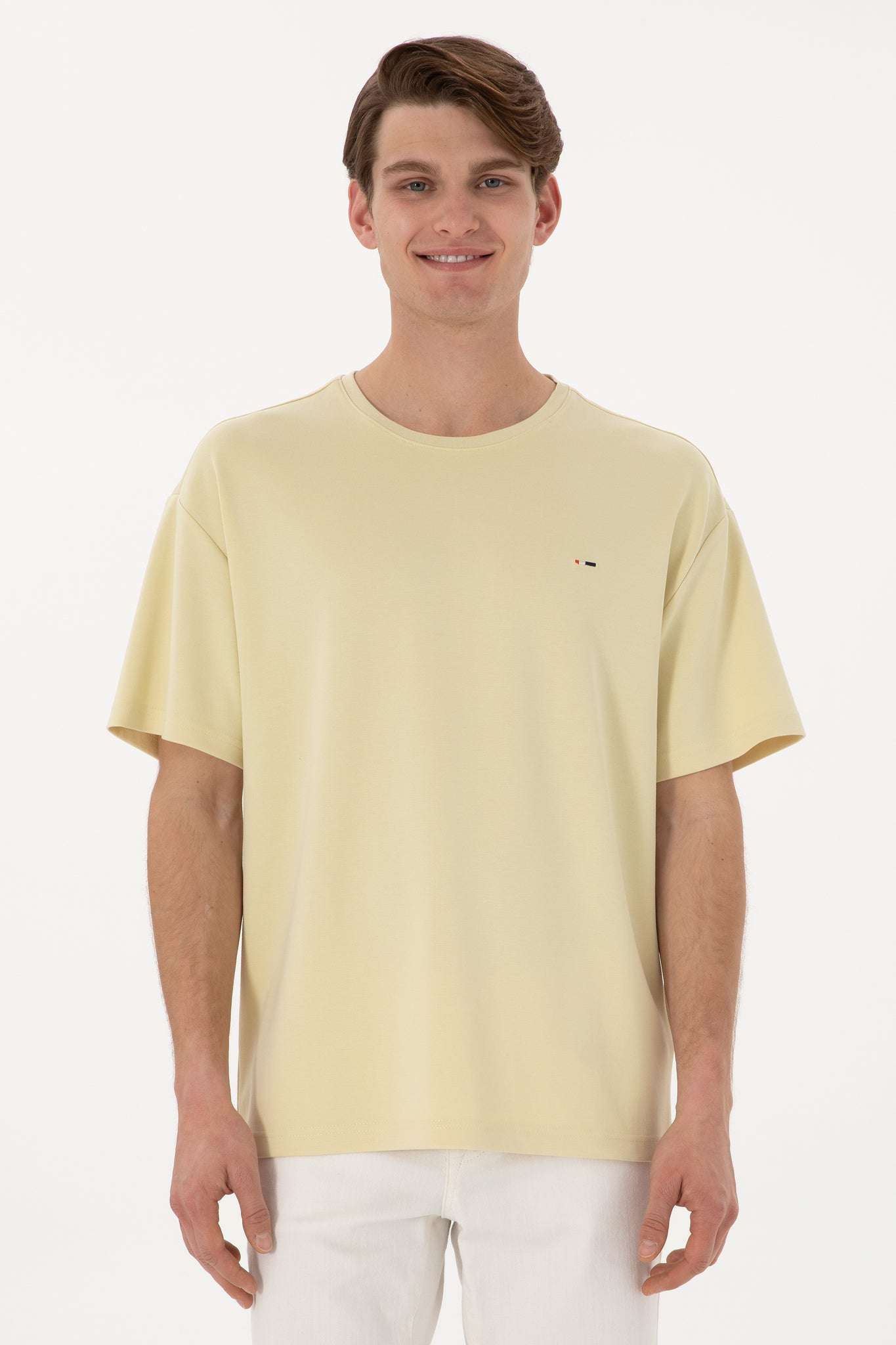 Men's Comfort Fit Crew Neck Light Khaki T-shirt T-shirt