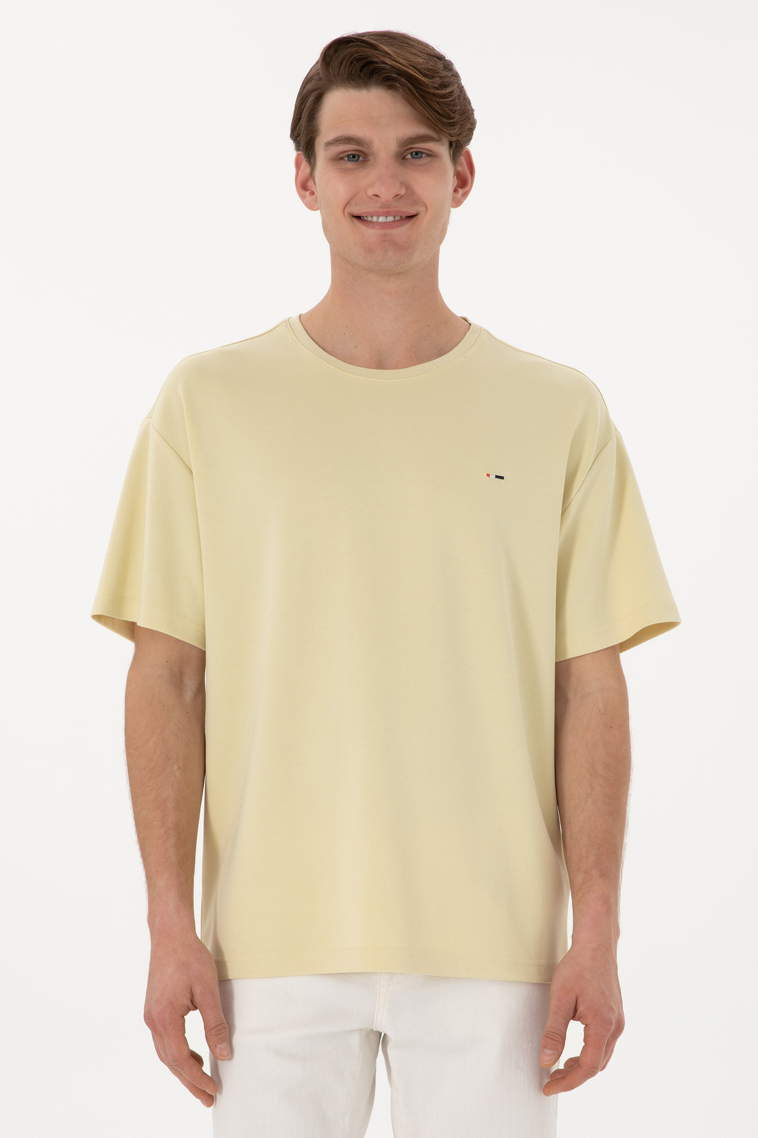 Men's Comfort Fit Crew Neck Light Khaki T-shirt T-shirt