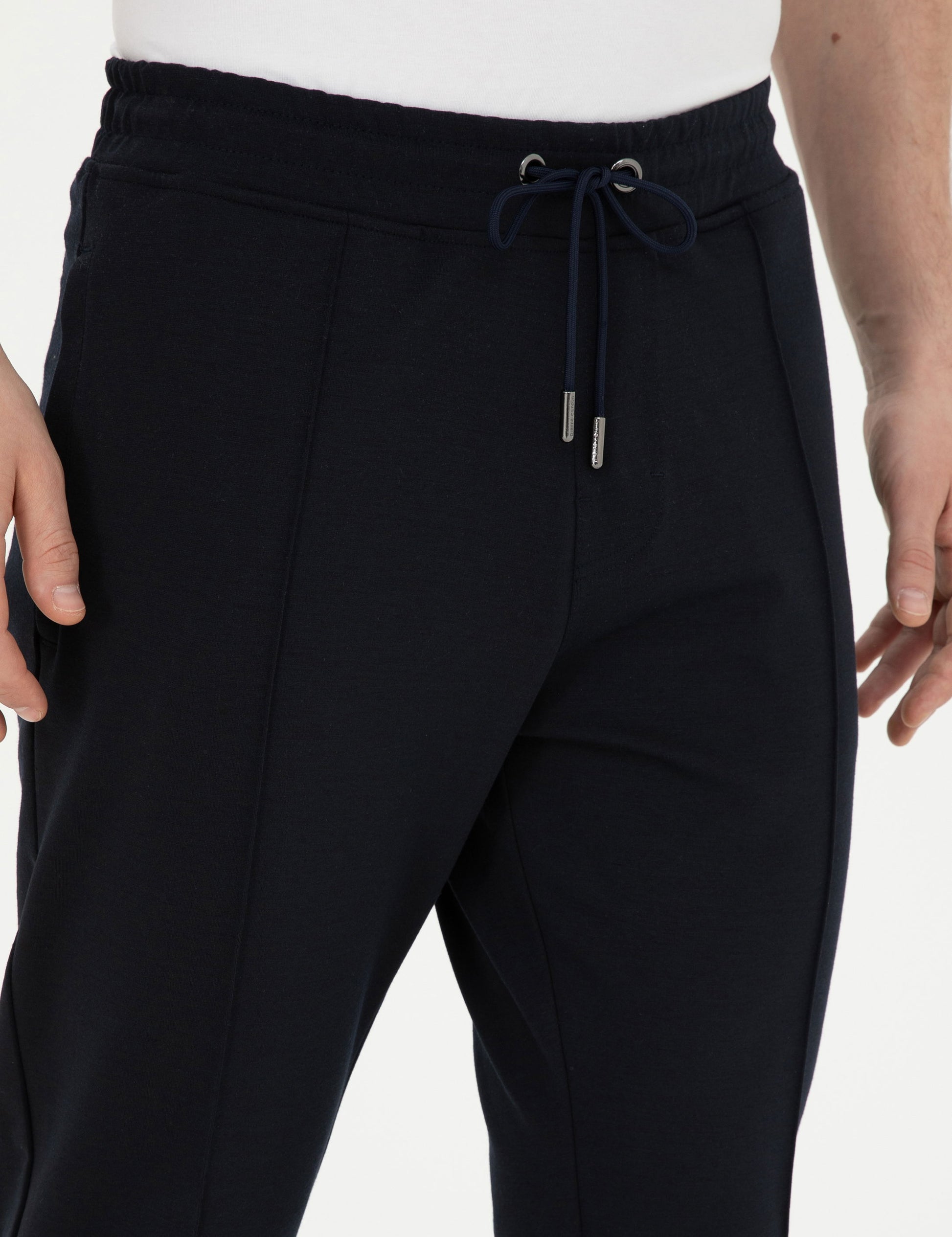 Navy Blue Slim Fit Sweatpants